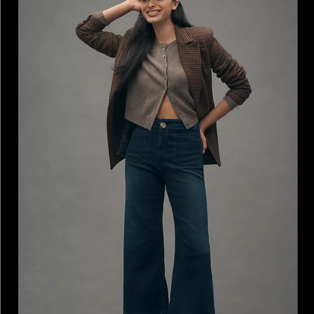 Maeve Blue Flare Wide Leg Jeans